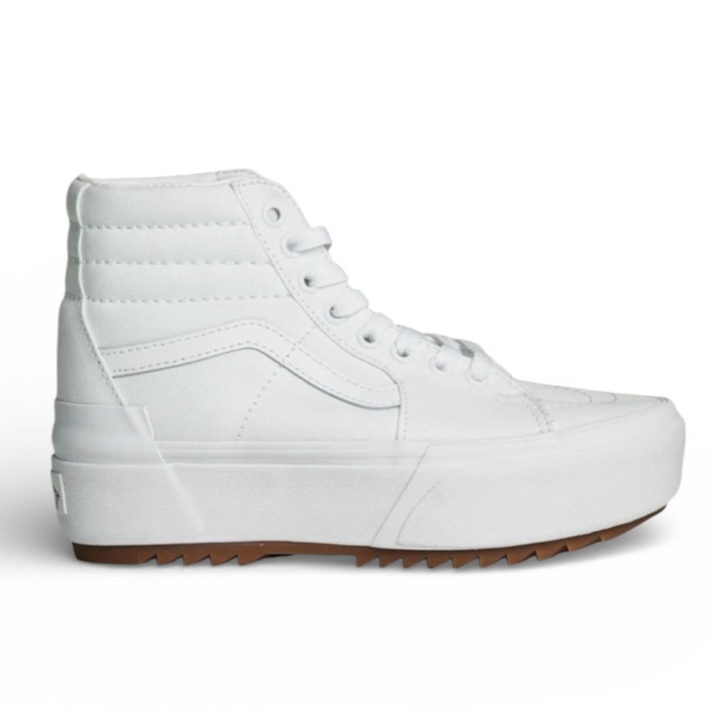 VANS | Sk8-Hi Stacked Platform Canvas Sneaker in True White/Gum